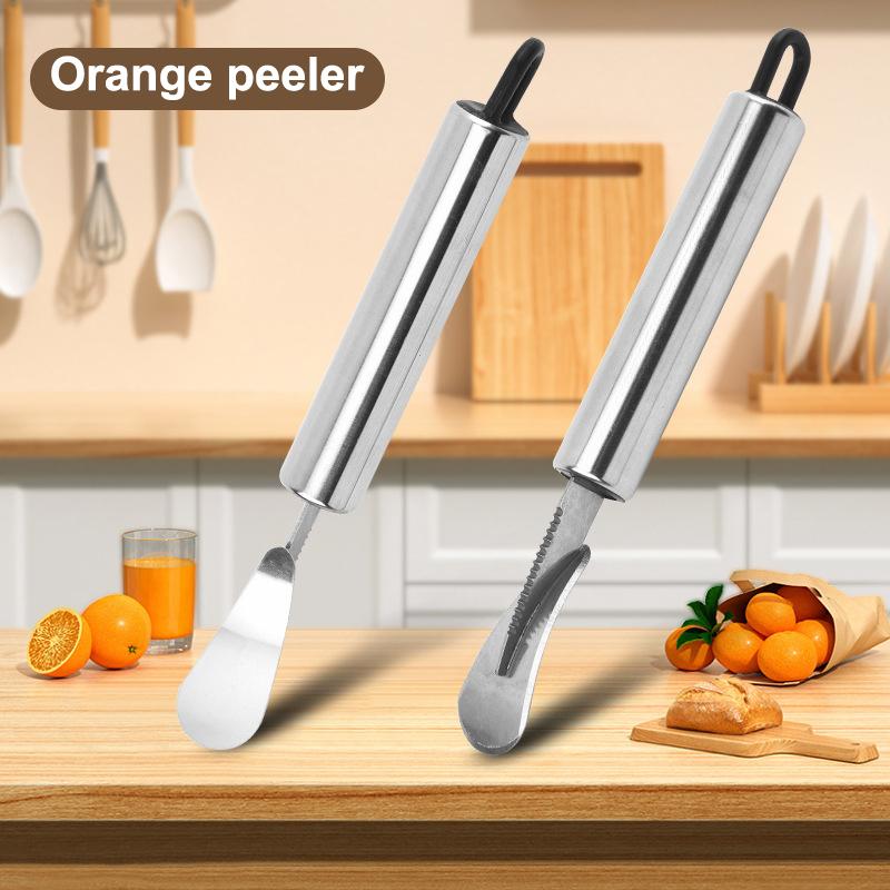 Stainless Steel Orange Peeler Citrus Peeler Tool With Comfortable Handle Fruit Slicer Cutter Remover For Kitchen