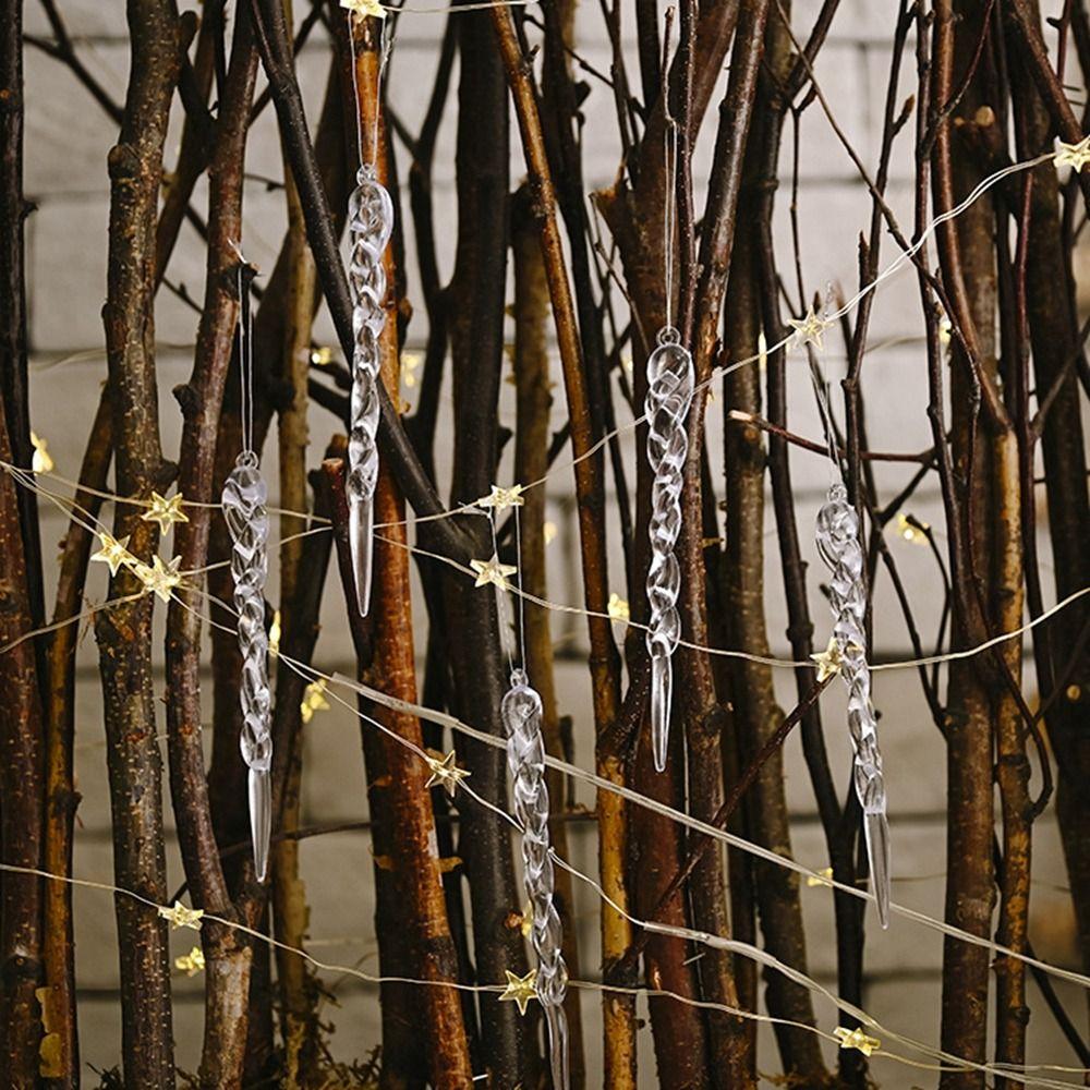 12Pcs Hanging Ice Strip Pendants Acrylic Christmas Tree Drop Ornament  Home