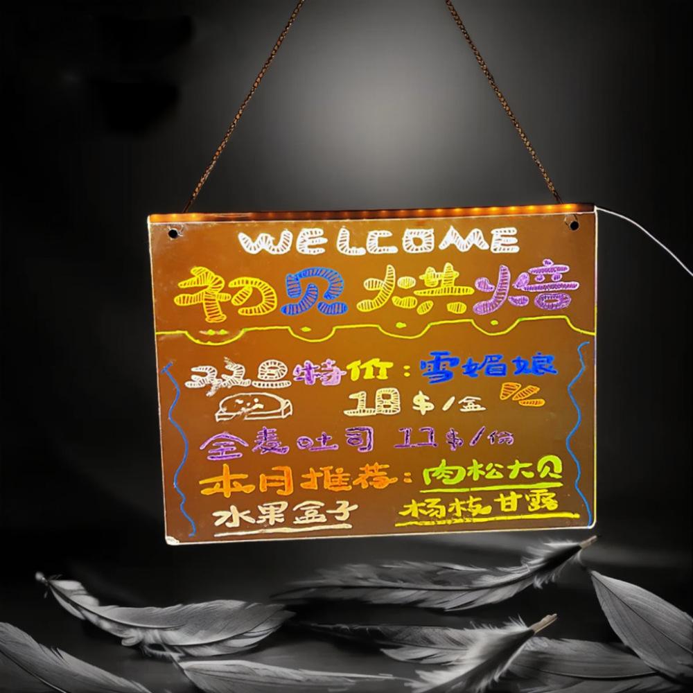 LED Message Board Night Light Acrylic Marker Message Board With 7 Colors Pen For Kids Drawing Board Christmas Gift