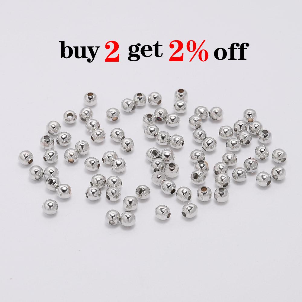 30-300pcs/lot 3 4 5 6mm Gold Color Round Spacer Beads Smooth Ball End Seed Beads For Jewelry Making Finding Accessories Supplies