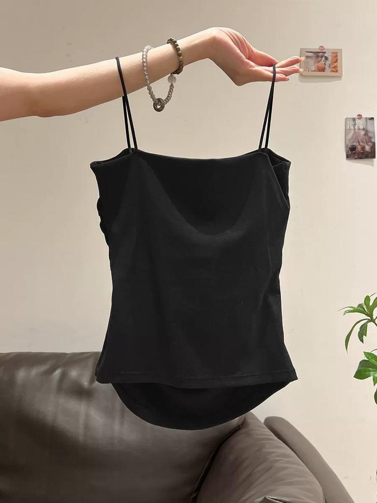 2026 Spring Korean Style Backless Slim Bandeau Top with Padded Ruffles for Women