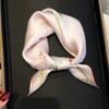 100% Pure Silk Square Scarf Women Lightweight Neck Wrap Floral Print 53x53cm