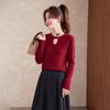 Shexi Women's 100% Cashmere Knit Sweater with Hollow Details