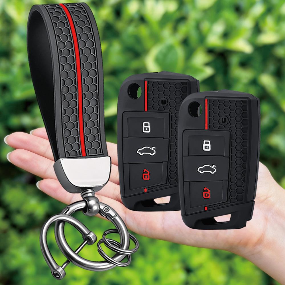 Dla VW golf 7 GTI POLO T-Cross T-Roc touran Tiguan Skoda Octavia Rapid kodiaq Fabia Seat Ibiza leon Ateca Arona pokrowiec na kluczyk