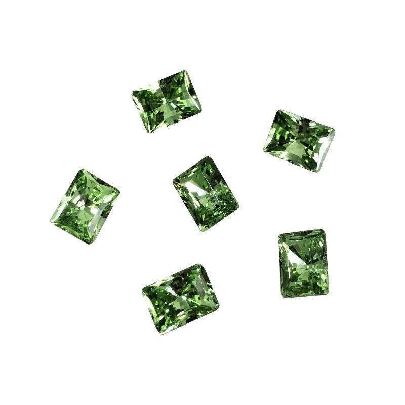 5 Peças 6X8Mm Cores Sortidas Corte Retangular Zircônia Cúbica Com Acabamento Brilhante Perfeito Para Arte de Unhas DIY Joias Artesanato Design