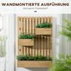 Wall-mounted Wooden Garden Planters with Trellis. Drainage Holes and 3 Planter Boxes for Patio. Natural