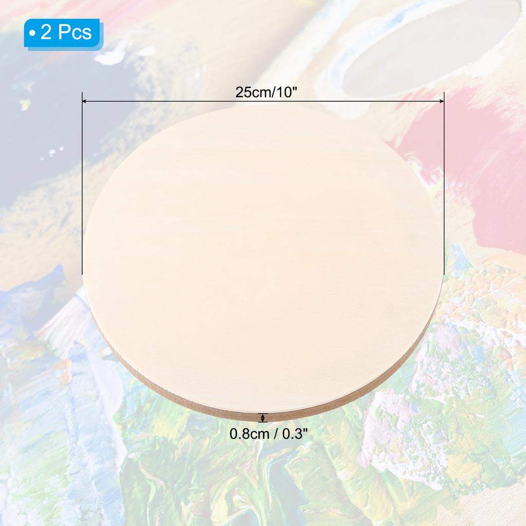 2Pcs Canvas Frame 15/20/25/30/35cm Wood Panel Board Unfinished Wooden Canvas Boards Round Blank Deep Cradle Board for Painting