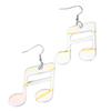 Black Acrylic Pendant Earrings Colorful Musical Notes Studs Earrings Fashionable Statement Jewelry for Women Girls