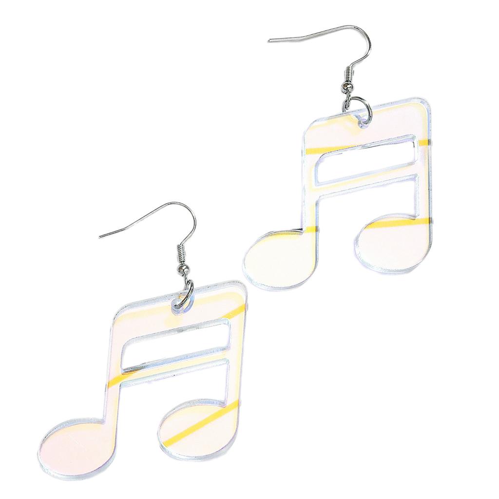 Black Acrylic Pendant Earrings Colorful Musical Notes Studs Earrings Fashionable Statement Jewelry for Women Girls