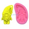 HX6F Shiny Glossy Santa Little Dwarf Silicone Epoxy Resin Mold DIY Keychain Pendant Jewelry for Christmas Day Gift