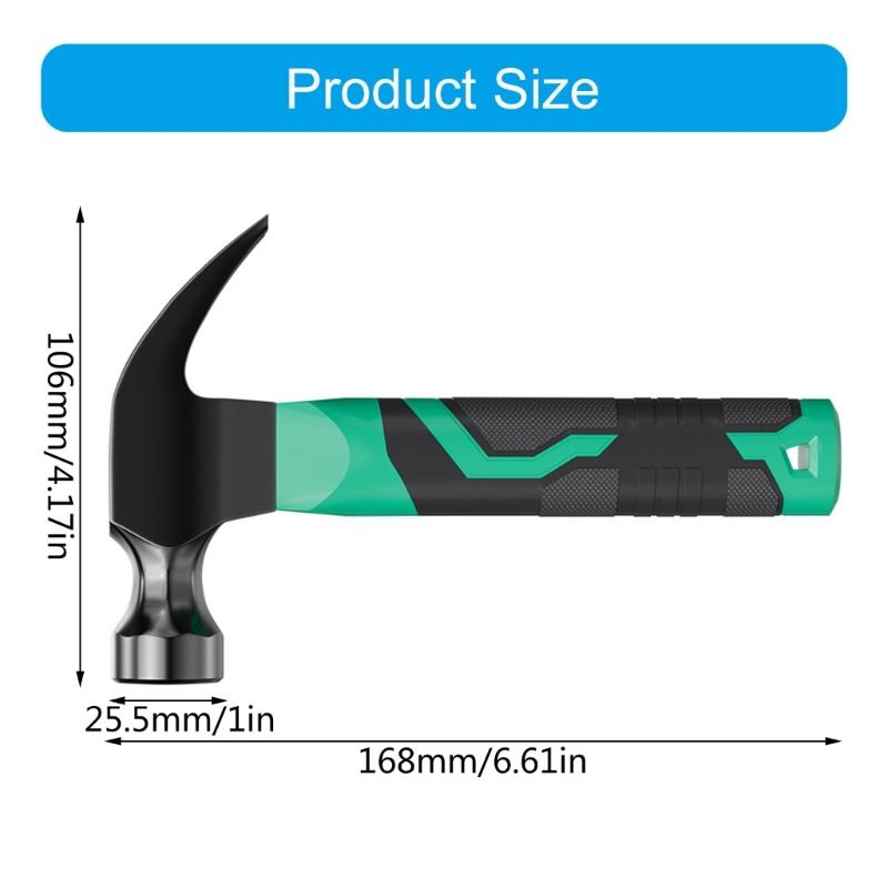Multifunctional Claw Hammer Claw Hammer with Shock Reduction Grip Heavy Duty Hammer Hand Tool Accessories