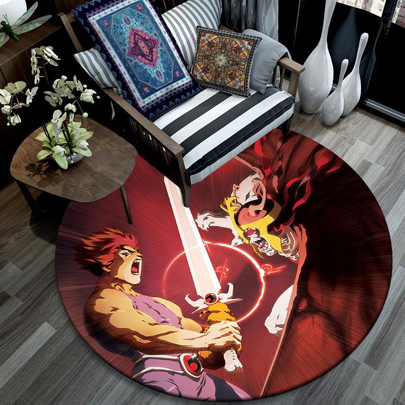 ThunderCats,Round Area Rug,Carpet Rug for Living Room Bedroom Sofa Playroom Decor,Non-slip Floor Mat