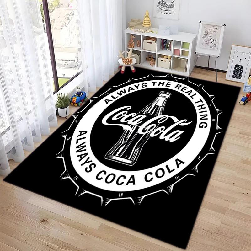 Christmas Gift Halloween Themed Cola Beverage Coca Cola Carpet Is Suitable for Living Room and Bedroom Doormats Office Balcony Decorative Carpet V27