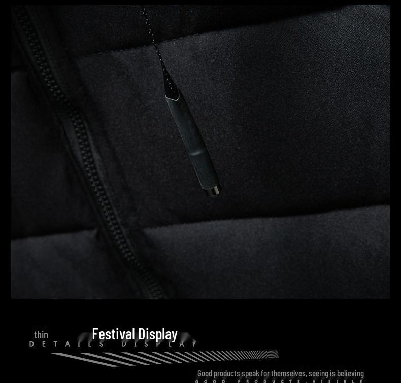 Men's Korean-Style Sleeveless Cotton Vest with Removable Hood, Warm & Trendy for Autumn and Winter.