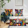 4 Bucăți Huse Perne Flori Boeme Imprimate pe o Singură Parte 45CM Husă Pernă Decorativă Decor Cameră Acasă
