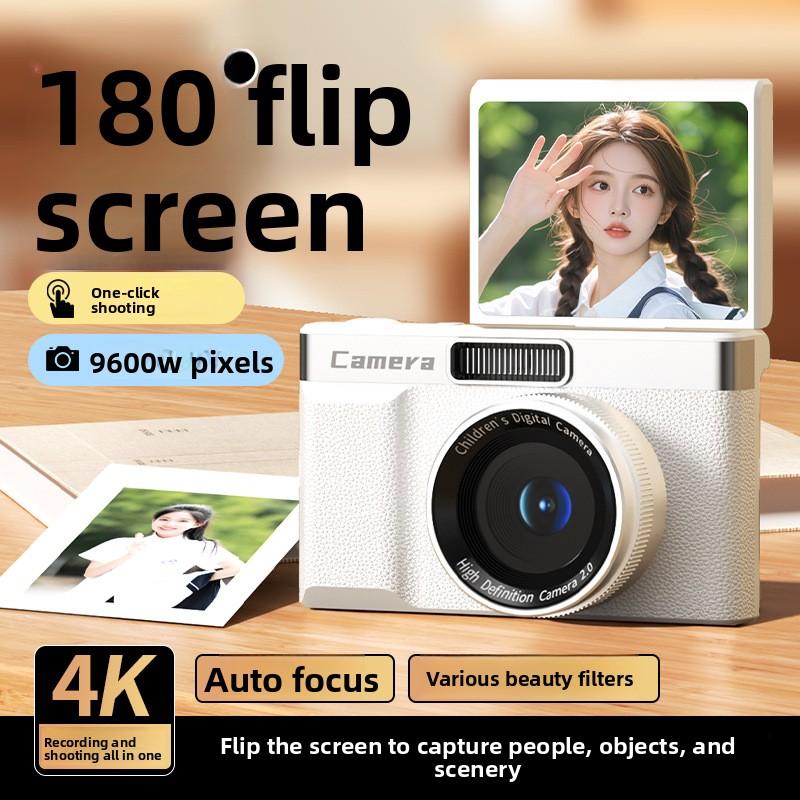 New HD CCD Digital Camera for Students, Beauty Selfie Vintage Point & Shoot Camera