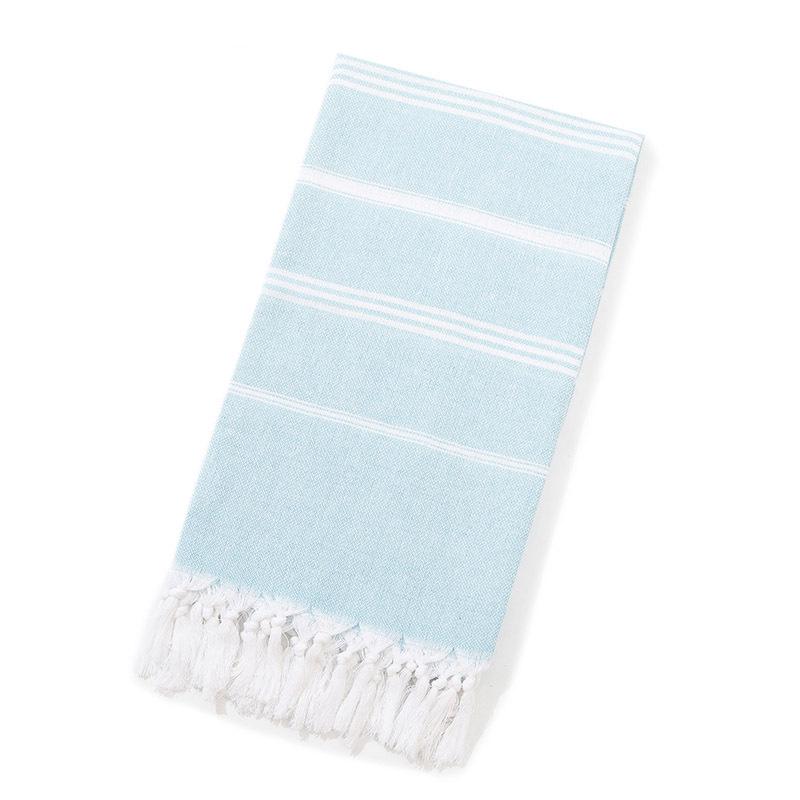 Custom Pure Cotton Turkish Striped Beach and Sauna Towel with Non-Stick Sand and Tassels for Adults