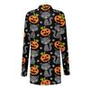 Fashion Women's Halloween Animal Cat Print Langermet Cardigan Jacket