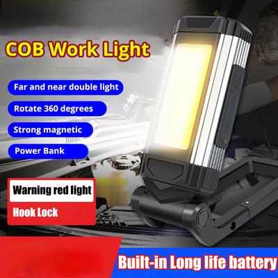 LED kempingové světlo Multifunkční LED reflektor USB dobíjecí COB pracovní světlo s magnetem Lucerna