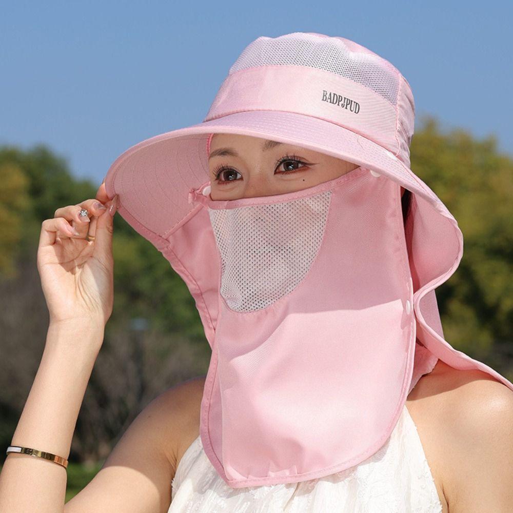New UV Protection Sun Hats Sunscreen Neck Flap Bucket Hats Breathable Mesh Fishing Hat Outdoor