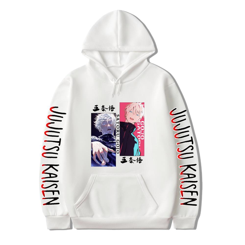 Gojo Satoru Jujutsu Kaisen Manga Graphic Printed Hoodies Vintage Hooded Oversized Long Sleeves Cotton Hoodie Men Women Clothes