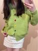 Women's Korean-Style Retro Colorful Button Knit Cardigan - Spring & Autumn, Milky Loose Design, Skin-Enhancing