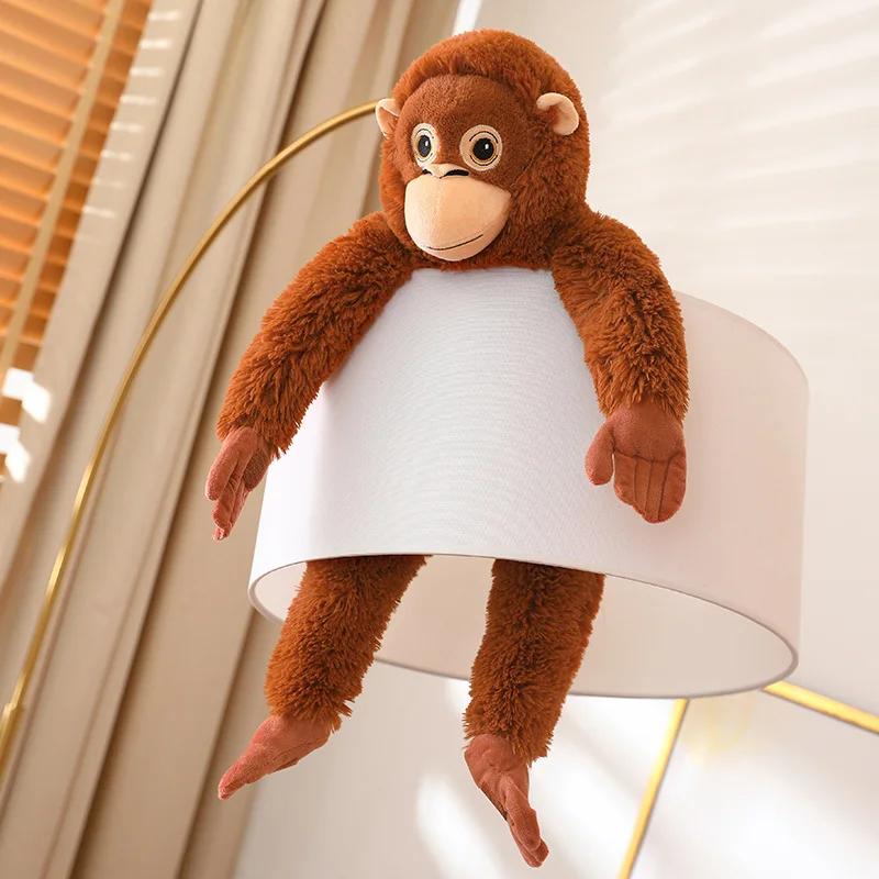 Simulation Monkey Orangutan Doll Super Soft Stuffed Bag Animals Plush Toys Anime Cartoon Decor Boys Girls Birthday Gifts Pillow