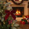 Velvet Bow Decoration Festive Ornament Easy To Hang