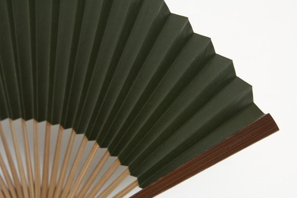 [Hasegawa] Kyoto-style fan, handcrafted by Kyoto artisans, with fan case and wooden presentation box (green)