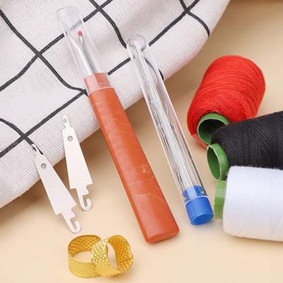 34Pcs/Set Sewing Tools Kit with Needle Threader Thread Remover Thimbles Assorted Size Needle Colorful Thread Spool Portable Sewing Tools Hand