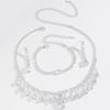 Bridal Jewelry Zircon Sparkling Rhinestone Necklace Earrings Set Fashion Bracelet Earrings Three-Piece Set Women