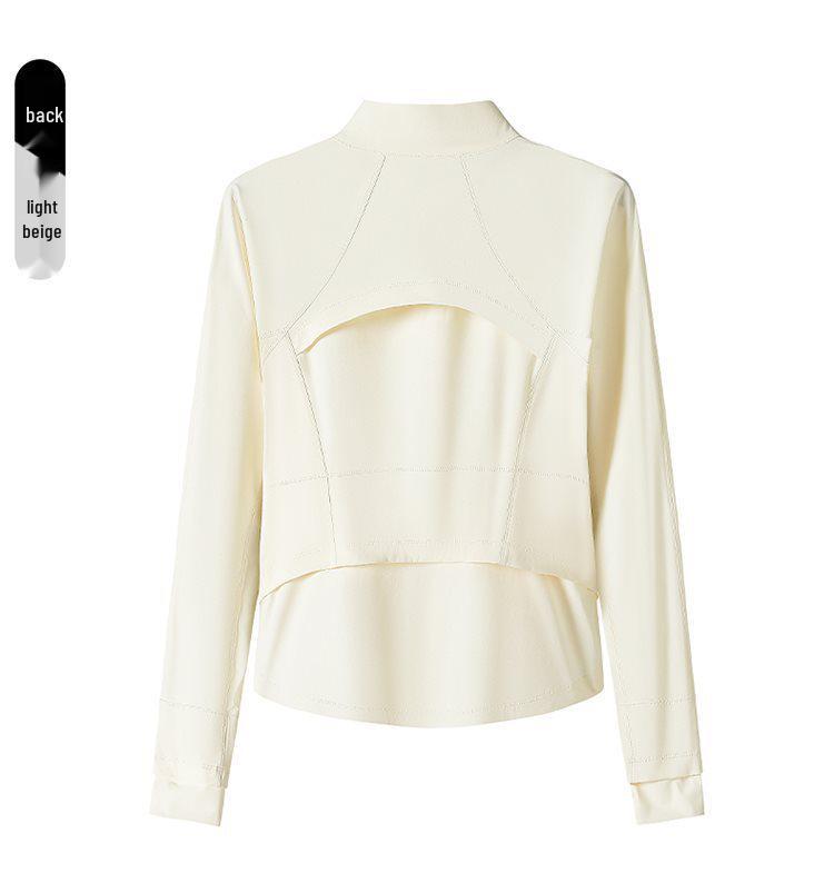 Women's Ice Silk Sun Protection Jacket, Stand Collar Slim Fit with High-Quality YKK Zipper, Thin, Breathable, and Skin-Friendly.