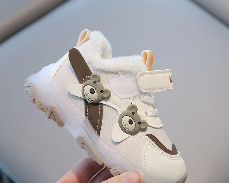 Kids' Fleece-Lined Cotton Shoes for Autumn/Winter: Soft-Soled, Warm Walking Sneakers for Toddlers (Boys & Girls)