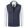 Vest Men's Knitted Sleeveless Sweater Wool Velvet Zipper Cardigan Turn-down Pullovers Turtleneck Sweatercoat Knit Waistcoat