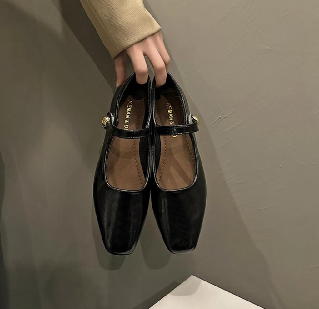 Fashion Retro women Simple Mary Jane Shoes Elegant Casual Flat Comfortable Ballerina Shoes Women's Soft-soled Shoes Chaussure