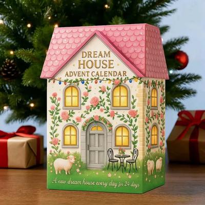 Adventní kalendář Dream Cabin 24denní odpočítávací kalendář do Vánoc Dekorace fantasy domu Slavnostní dárek pro děti, rodinu, přátele