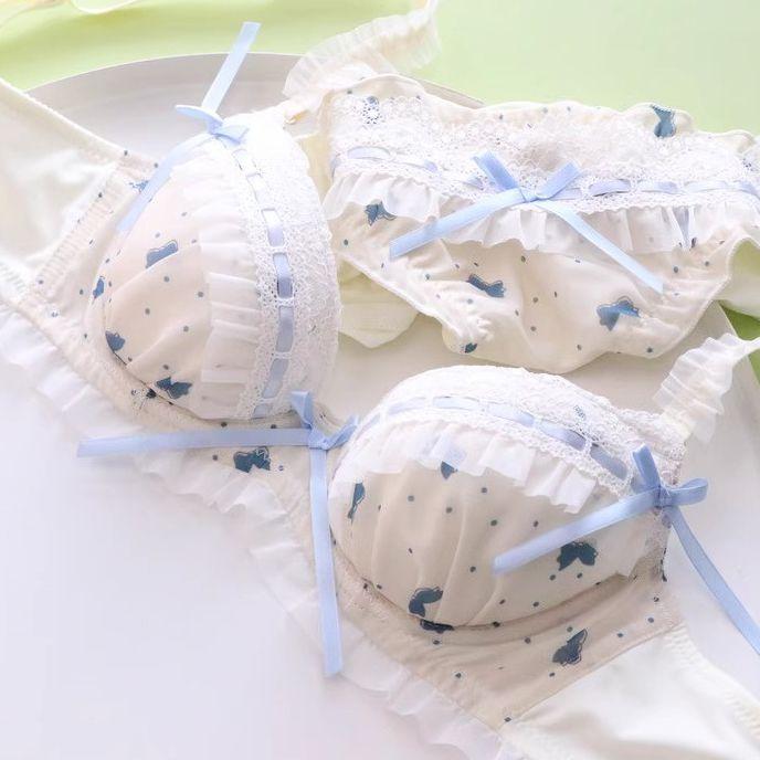 Girls Cute Sweat Bras Lace Push Up Bras Wireless Underwear For Women's Bras Fashion Inner Tops