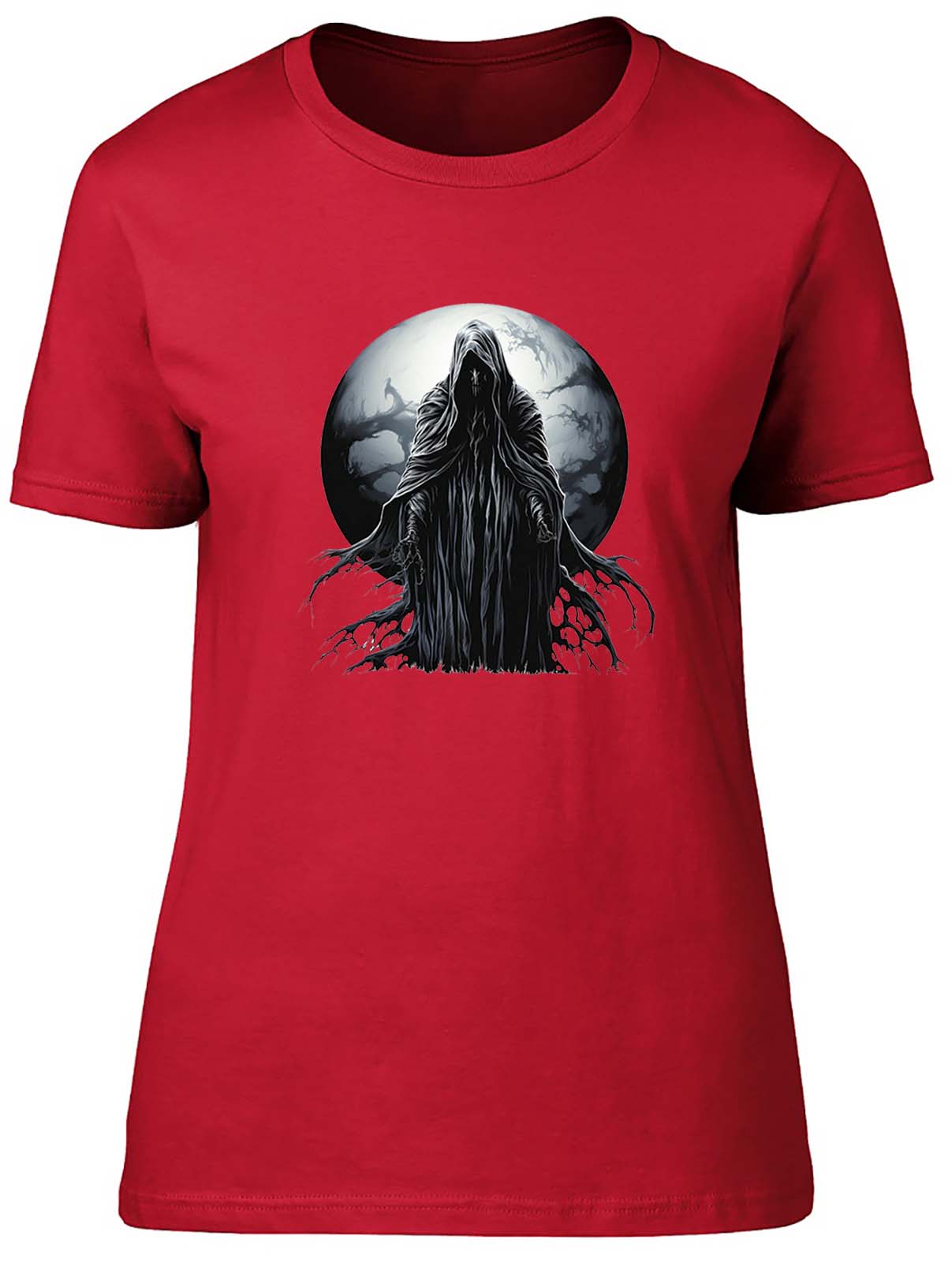 Grim Reaper Unisexs TShirt Gothic Moon Death Skeleton Ladies Gift Tee 2XL