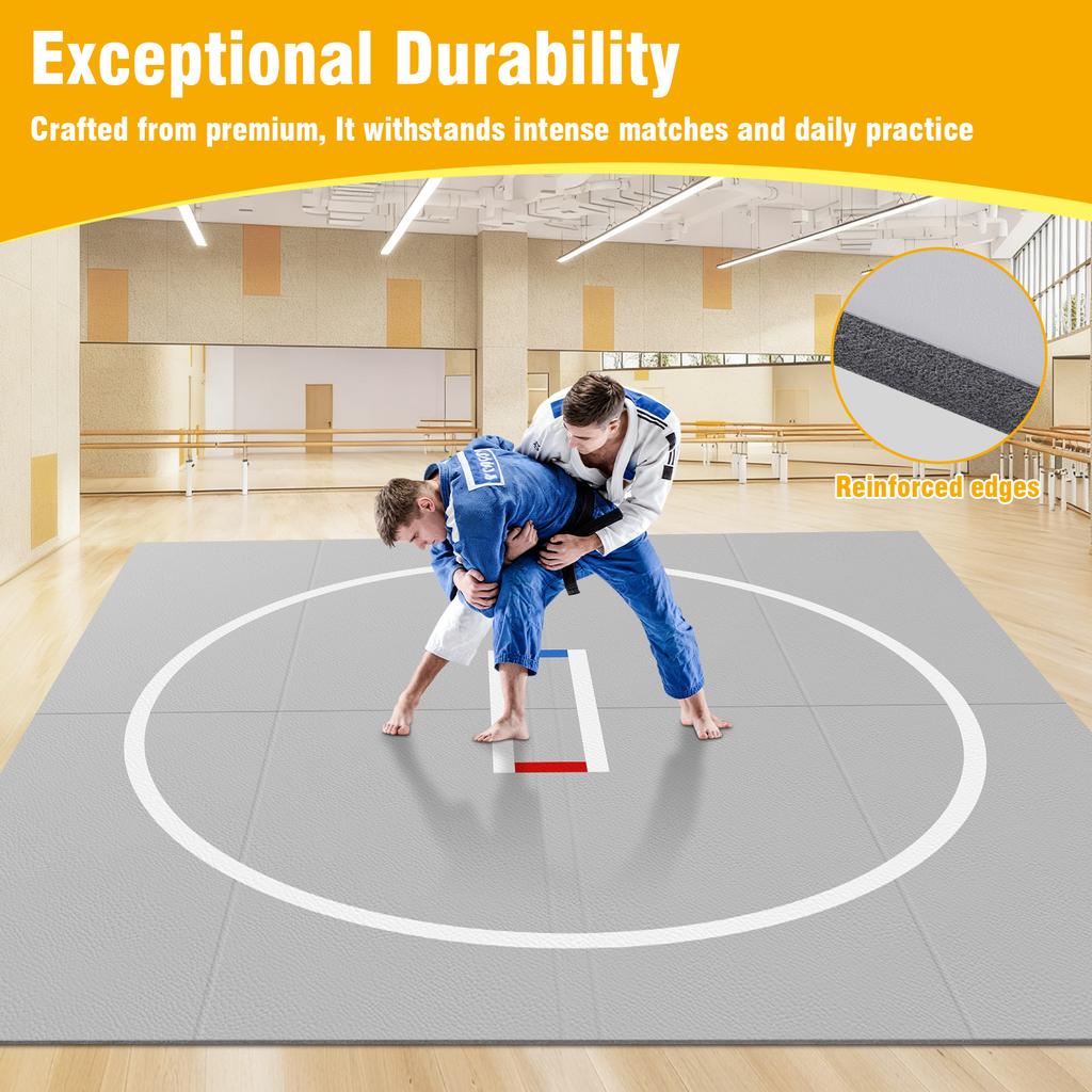 Large Yoga Mat  Exercise Mat with NonSlip Surface Ideal Wrestling Mat Wear Resist Jiu Jitsu Wrestle Mats for Grappling Martial A