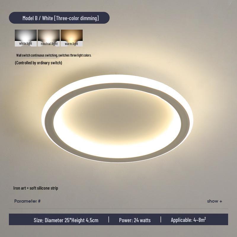 Simple Modern Nordic LED Ceiling Light for Hallway, Wardrobe, or Balcony LED Bright White Light