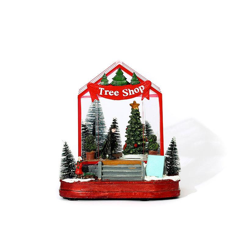 Christmas Gift Music Box Light Up Rotating House Christmas Decorations Music Box Tabletop Gift