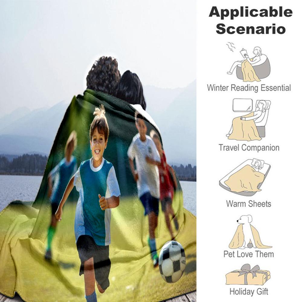 Customize Photos Customize Your photo Blanket Multi-purpose Personalized Blanket Soft & Cozy for Chair Office Chair Seaside Bedding