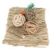 Hamster Chew Toy Set Hand Woven Teeth Grinding Toxic Free Pet Grass Mat Ball Toys for Guinea Pig Rabbit Parrot