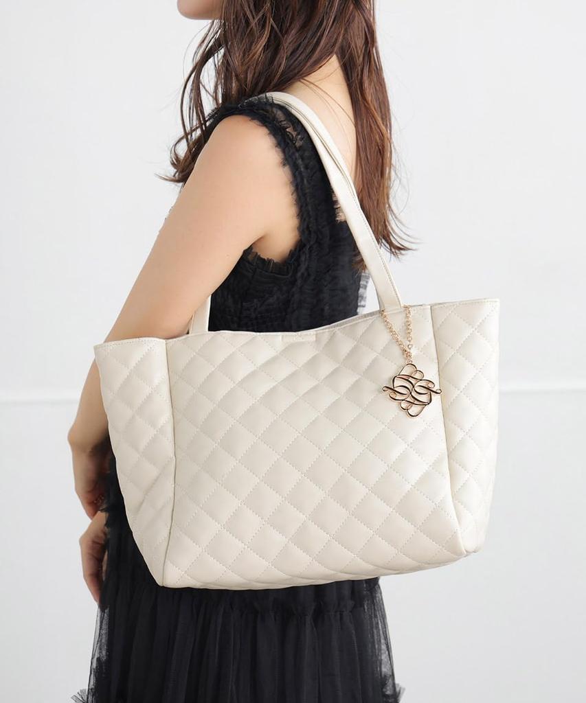 Altro Rose Elfenbein Tragetasche für Damen, 2-Wege gesteppte Umhängetasche, 970376-11, Großes Fassungsvermögen, A4-Format, Handtasche, Umhängetasche, Beliebte Marke, Schlicht