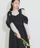 Music Casual Ribbon Shoulder Black [Earth & Ecology] Dress, Off-the-shoulder Dress, Women's,