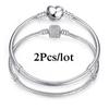 2 Stück/Los Sonderangebot 3mm Silberfarbene Schlangenkette Charm-Armband Für Damen Herren Passend für DIY-Armbänder Schmuck Geschenk