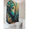 Mystical Woman With Feathers Waterproof Shower Curtain