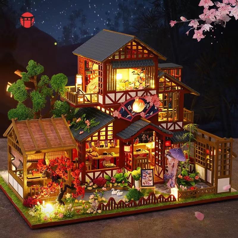 Diy Cottage And Xiju Wooden Hand-Assembled Japanese Garden Architecture Model Villa Double-Layer Gift Female