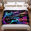 Music General Theme Soft Blanket Personalized Custom Name Text Print Warm Blanket Home Sofa Bedroom Decor