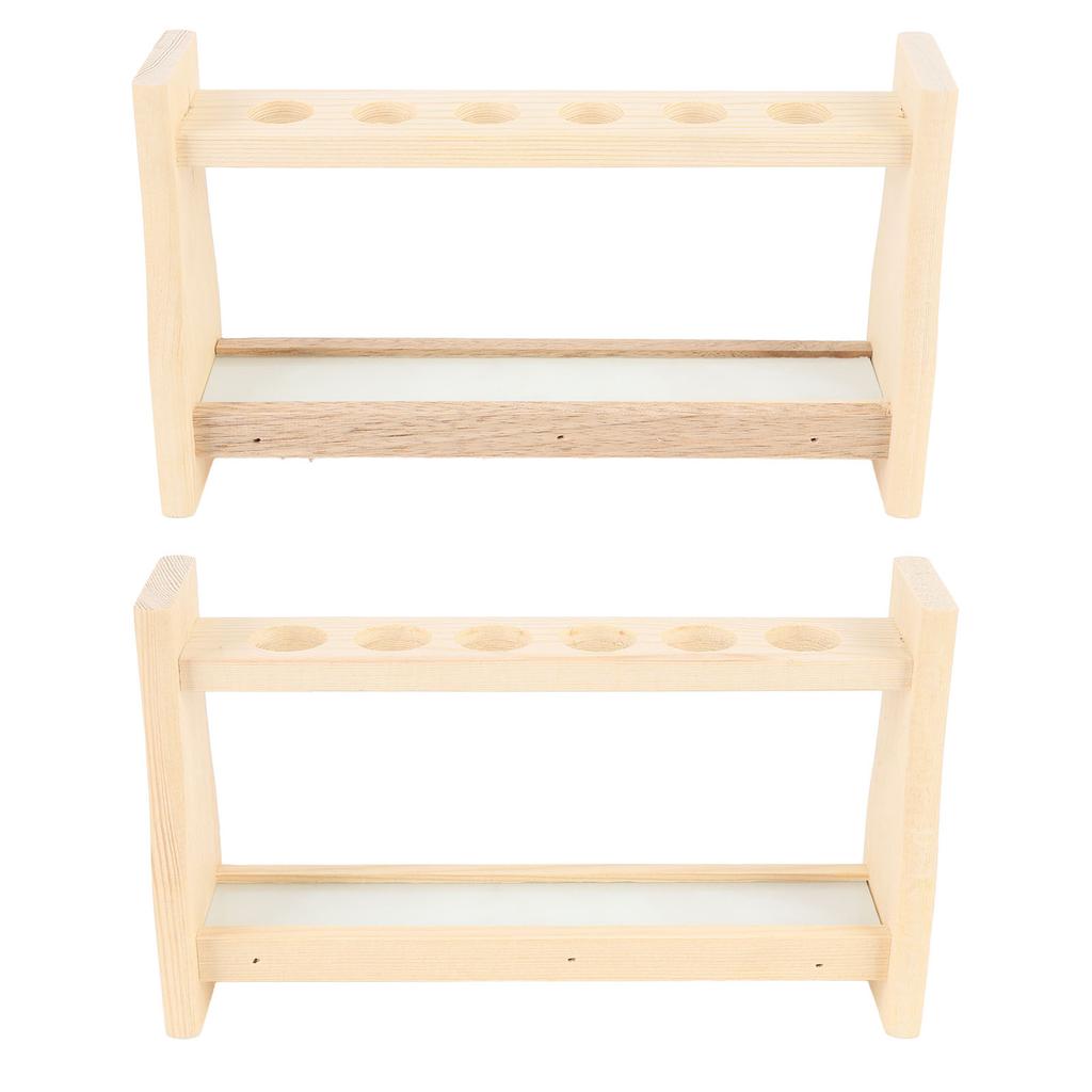 Suport din lemn pentru eprubete 6 orificii Suport pentru eprubete din sticlă pentru plante, experimente științifice, decorațiune Ha